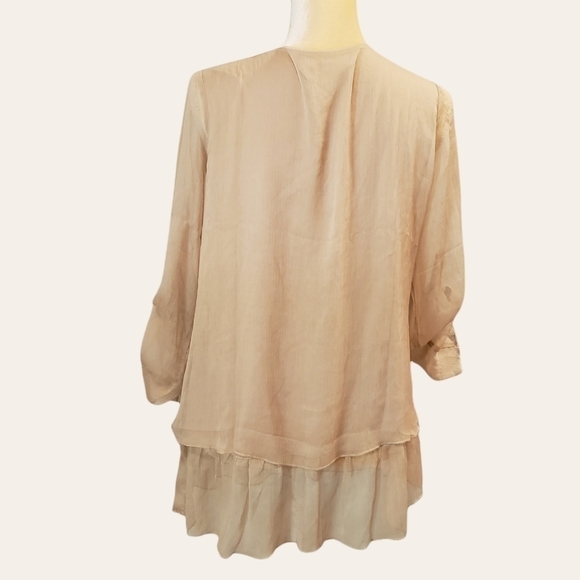 Krazy Kat small sheer crochet chiffon tunic Nwt Cottagecore T34 - Picture 4 of 5